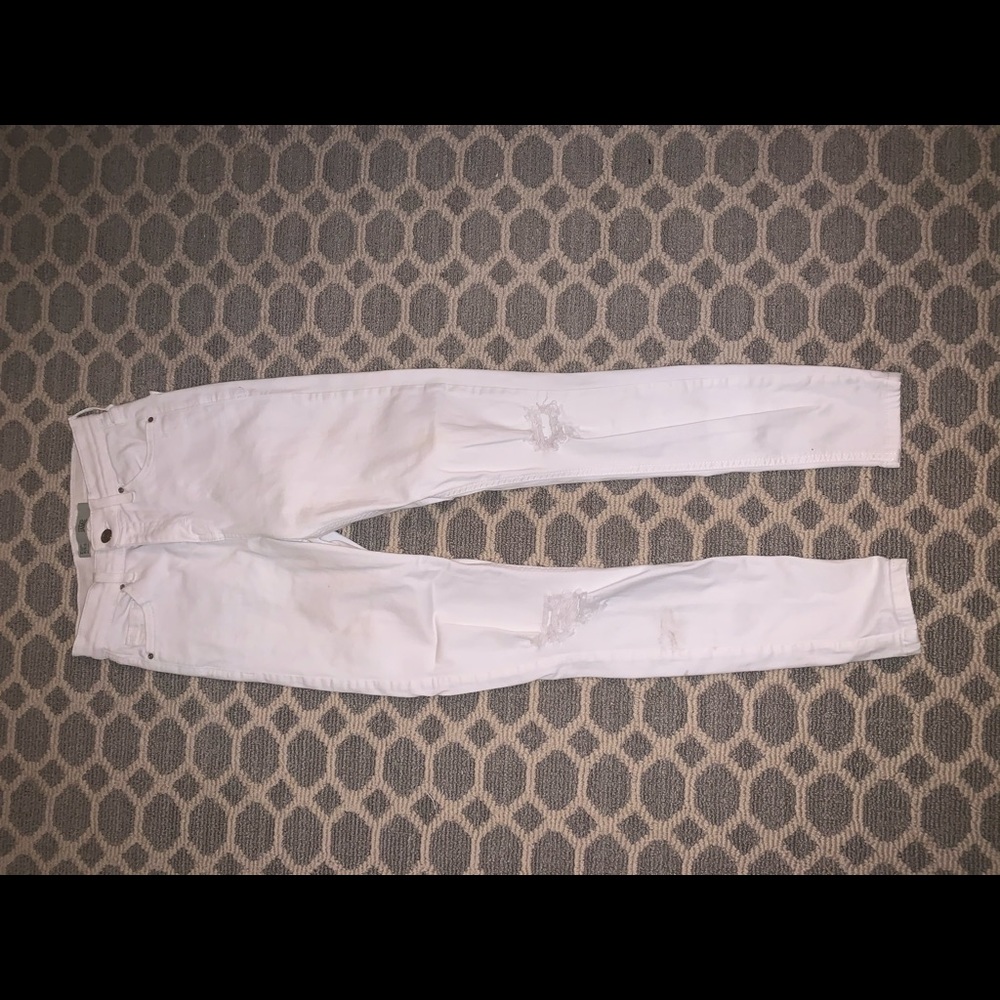 Topshop Jamie White Distressed Jeans